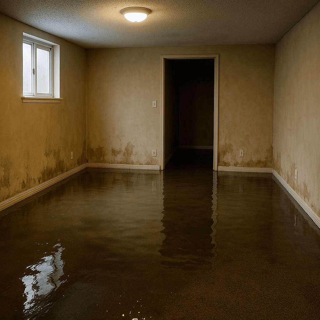 Before: Basement Water Damage