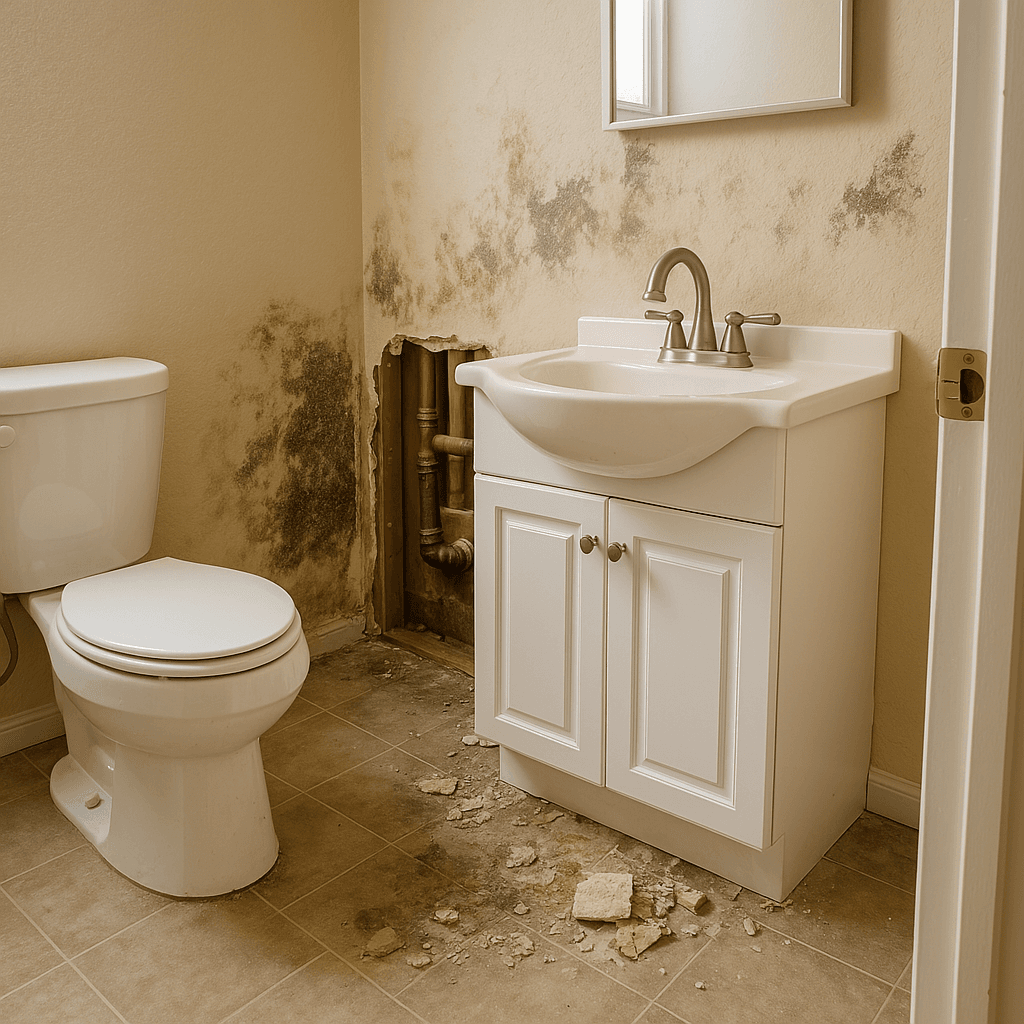 Before: Bathroom Pipe Burst