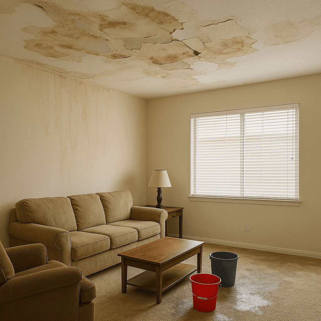 Before: Living Room Ceiling Leak