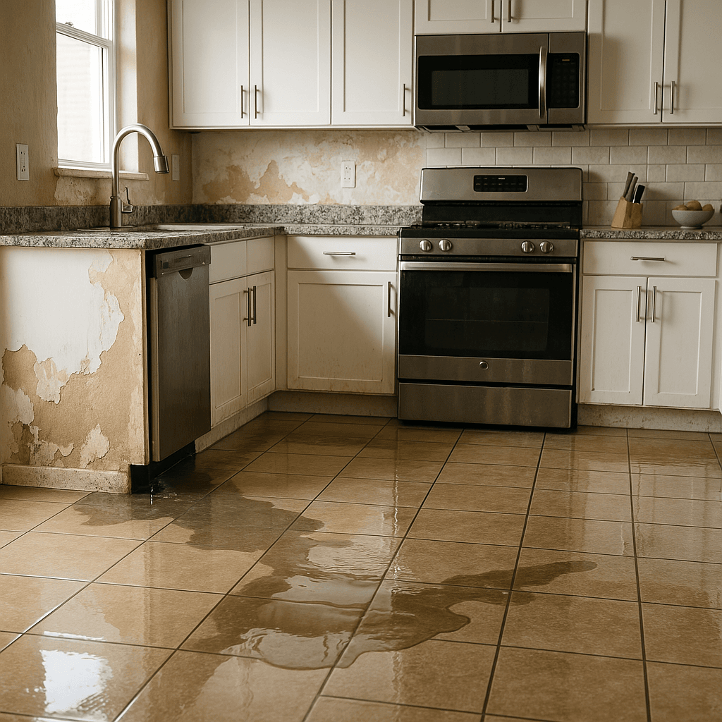 Before: Kitchen Flood Restoration