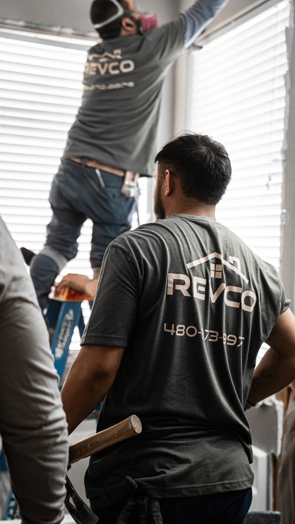 The Revco Restoration crew at work on a job site in the Valley