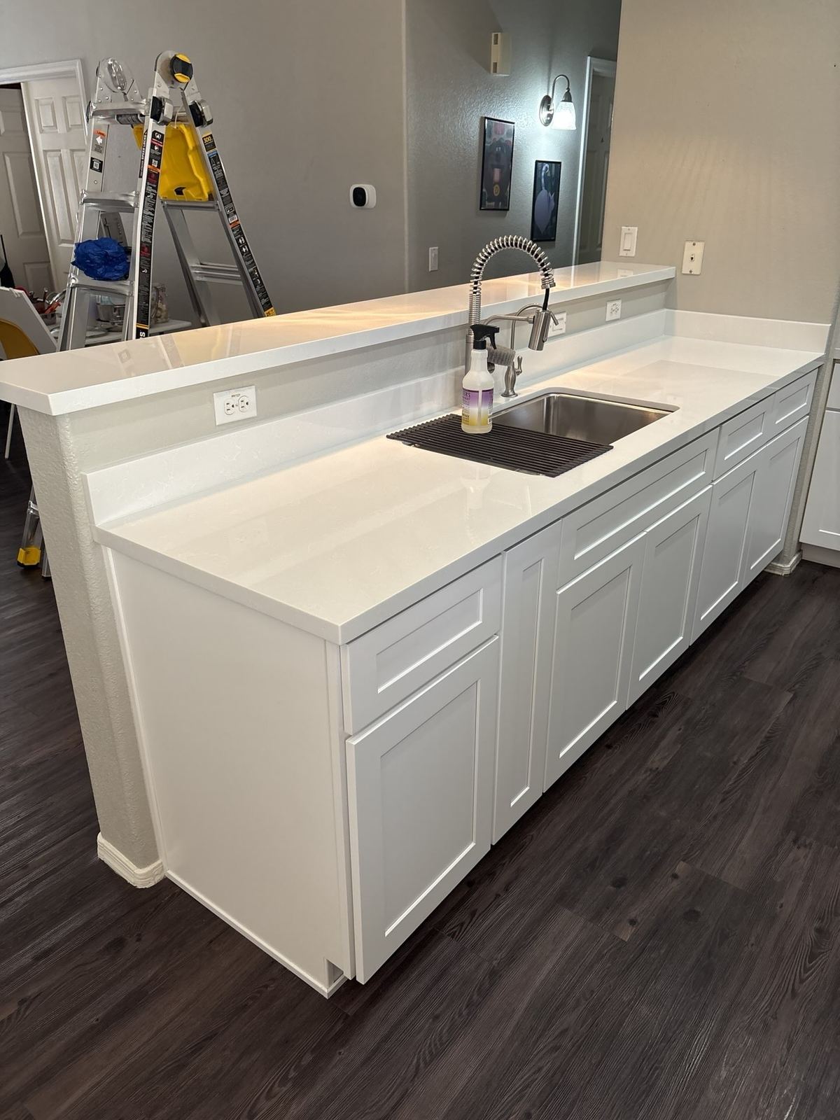 Finished quartz counter run with new sink in El Mirage